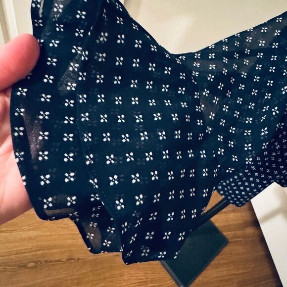 Charter Club Blue Pleated Long Sleeve Blouse - Picture 4 of 10